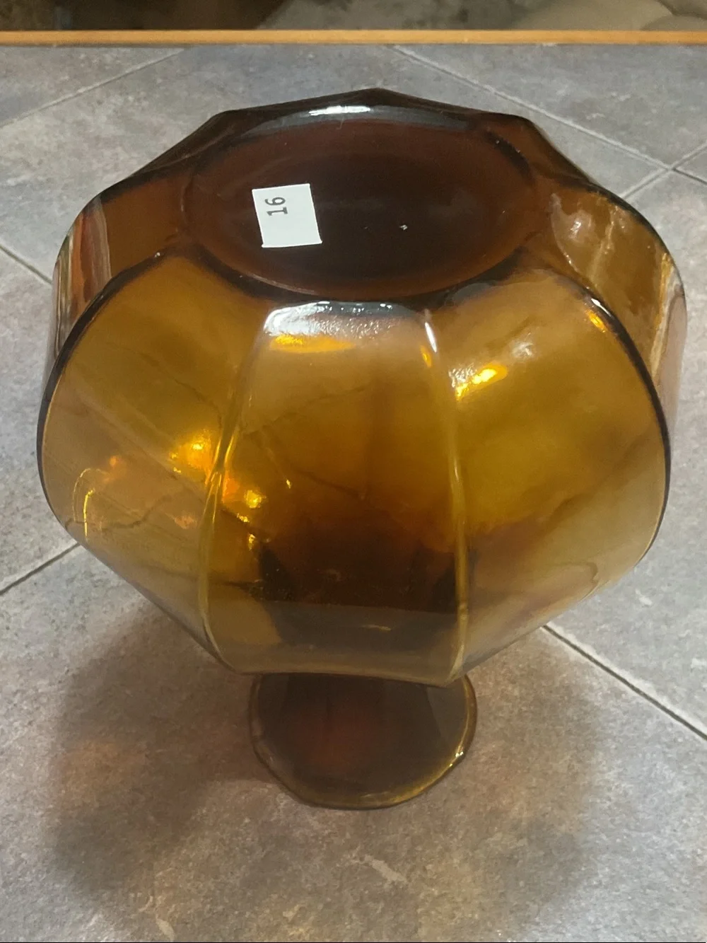 Indiana Glass Amber Sculpted Accent Vase